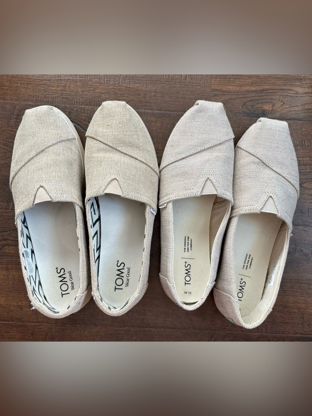 2 pair Toms Alpargata canvas shoes